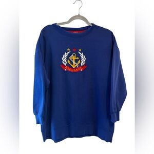 EXCHANGE Blue and Red Crewneck vintage size medium